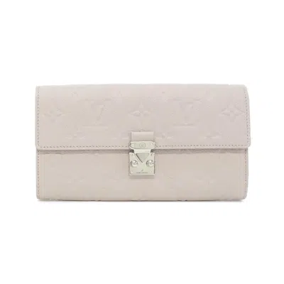 Pre-owned Louis Vuitton Gray Leather Long Wallet (bi-fold) ()