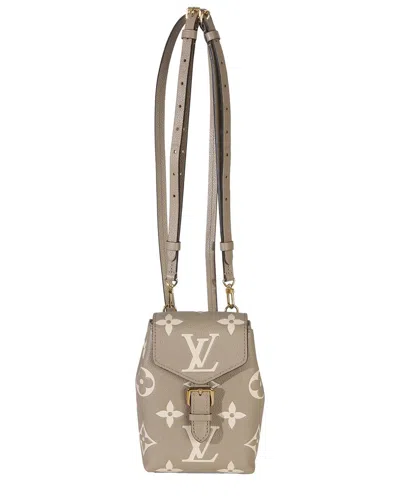 Pre-owned Louis Vuitton Gray Leather Tourterelle Empreinte Giant Monogram Tiny Backpack  (authentic Pre-loved)