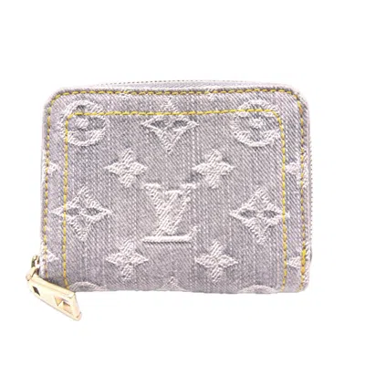 Pre-owned Louis Vuitton Gray Monogram Monogram Denim Coin Purse/coin Case () In Gray, Monogram