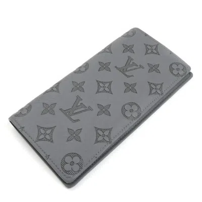 Pre-owned Louis Vuitton Gray Monogram Shadow Long Wallet (bi-fold) ()