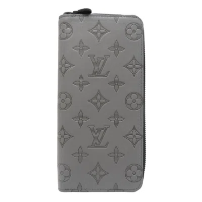 Pre-owned Louis Vuitton Gray Monogram Shadow Long Wallet (bi-fold) ()