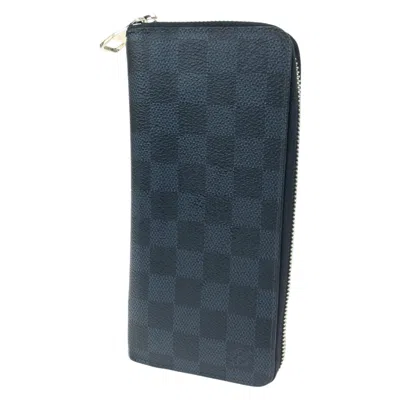 Pre-owned Louis Vuitton Gray Navy Pvc Long Wallet (bi-fold) ()