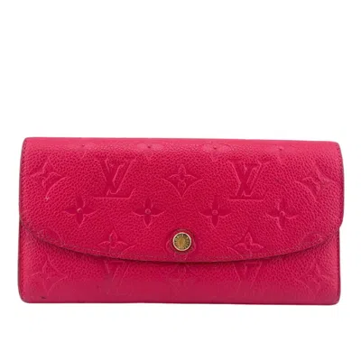 Pre-owned Louis Vuitton Gray Pink Monogram Empreinte Long Wallet (tri-fold) () In Multi