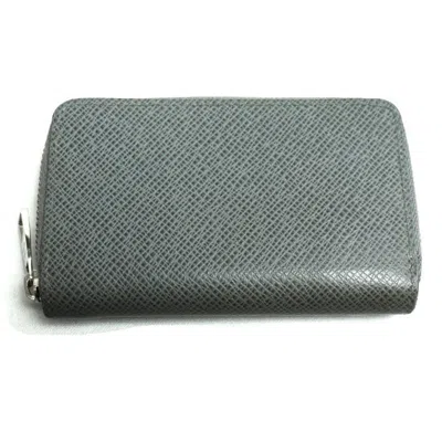 Pre-owned Louis Vuitton Gray Taiga Leather Coin Purse/coin Case ()