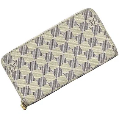 Pre-owned Louis Vuitton Gray White Damier Canvas Long Wallet (bi-fold) () In Multi