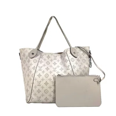 Pre-owned Louis Vuitton Grayish Pink Monogram Mahina Leather Leather Shoulder Bag Tote Bag () In Multi