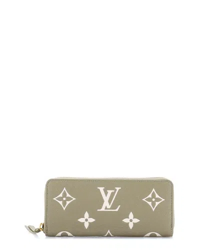 Louis Vuitton Green Bicolor Monogram Empreinte Giant Clemence Wallet  (authentic Pre-loved)