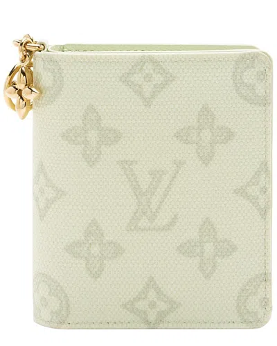 Pre-owned Louis Vuitton Green Coated Canvas Lv Charms Pocket Wallet (authentic Pre-  Loved)