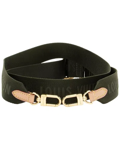 Pre-owned Louis Vuitton Green Jacquard & Leather Bandouliere Shoulder Strap (authentic  Pre-loved)