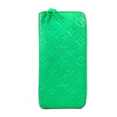 Pre-owned Louis Vuitton Green Leather Long Wallet (bi-fold) ()