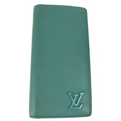 Pre-owned Louis Vuitton Green Leather Long Wallet (bi-fold) ()