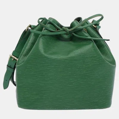 Pre-owned Louis Vuitton Green Leather Petit Noe Shoulder Bag