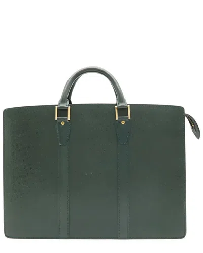 Pre-owned Louis Vuitton Green Leather Porte-documents Rozan Briefcase (authentic Pre- Loved)