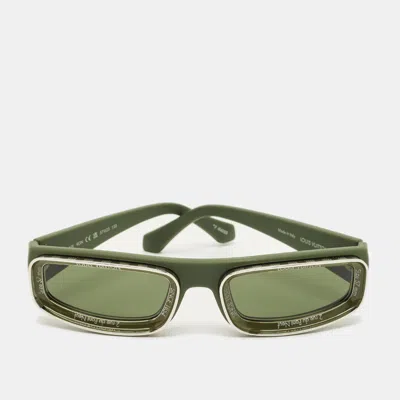Pre-owned Louis Vuitton Green Lv Super Vision Low Rectangle Sunglasses
