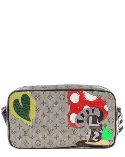 Pre-owned Louis Vuitton Green Monogram Mini Lin Canvas Conte De Fees Pochette (authentic  )