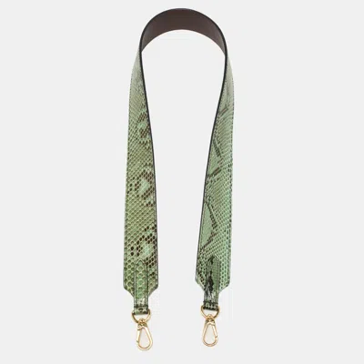 Pre-owned Louis Vuitton Green Python Bandoulière Shoulder Bag Strap