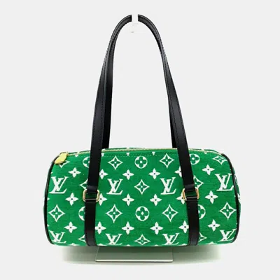 Pre-owned Louis Vuitton Green Velvet Papillon Bag