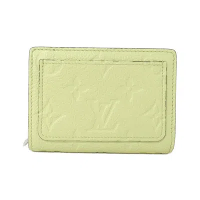 Pre-owned Louis Vuitton Green Vert Leather Wallet (bi-fold) () In Green, Vert