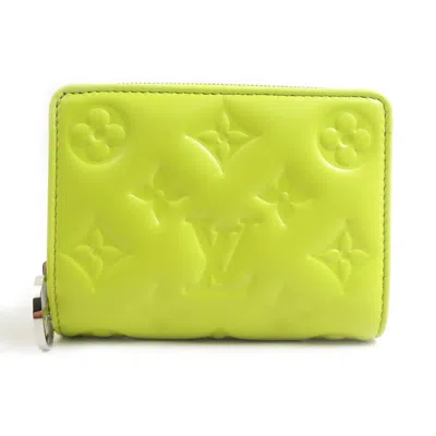 Pre-owned Louis Vuitton Green Yellow Leather Wallet (bi-fold) ()