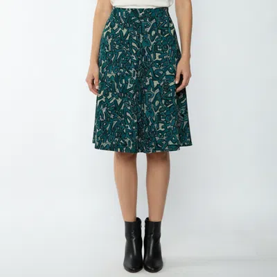Pre-owned Louis Vuitton Green/black Graffiti Monogram Print Crepe Box Pleated Mini Skirt L