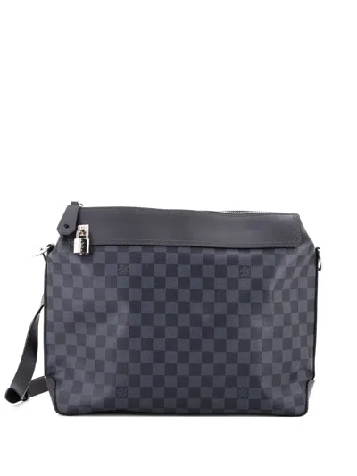 Pre-owned Louis Vuitton Greenwich Messenger Bag Damier Cobalt Crossbody Bag In Black