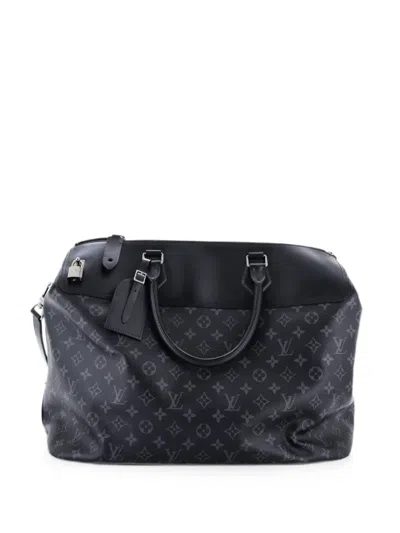 Pre-owned Louis Vuitton Greenwich Nm Handbag Monogram Eclipse Canvas Travel Bag In Black