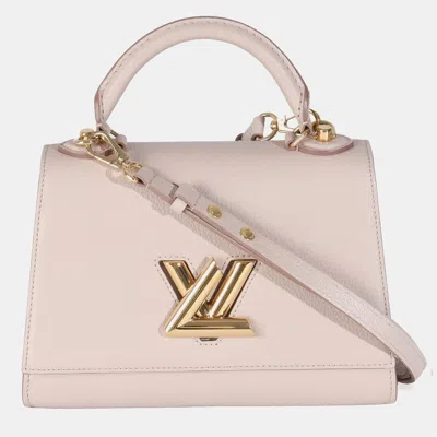 Pre-owned Louis Vuitton Greige Taurillon Twist One Handle Pm Bag