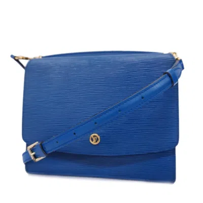 Pre-owned Louis Vuitton Grenelle Blue Leather Shopper Bag ()