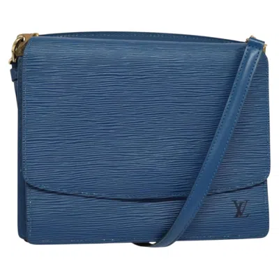 Pre-owned Louis Vuitton Grenelle Blue Leather Shoulder Bag ()