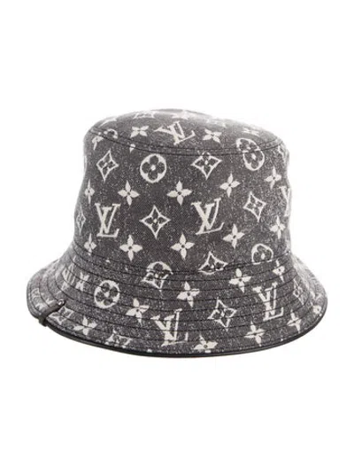 Pre-owned Louis Vuitton Grey Denim Bucket Hat