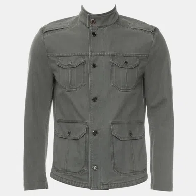 Pre-owned Louis Vuitton Grey Denim Jacket Eu 46