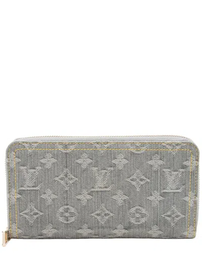 Pre-owned Louis Vuitton Grey Denim Nm Zippy Wallet (authentic Pre-loved)