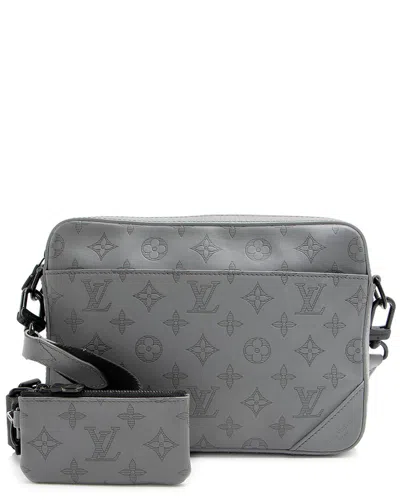 Pre-owned Louis Vuitton Grey Leather & Nylon Duo (authentic Pre-loved)