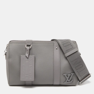 Pre-owned Louis Vuitton Grey Leather City Keepall Bag