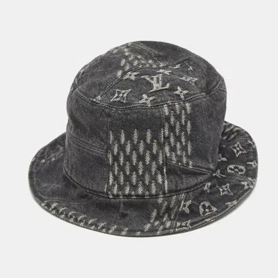Pre-owned Louis Vuitton Grey Monogram Bucket Hat In Gray
