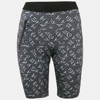 Pre-owned Louis Vuitton Grey Monogram Print Jersey Shorts M