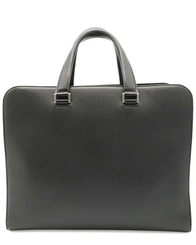 Pre-owned Louis Vuitton Grey Taiga Leather Briefcase (authentic Pre-loved)