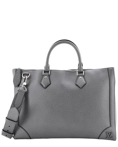 Pre-owned Louis Vuitton Grey Taiga Leather Slim Briefcase (authentic Pre-loved)