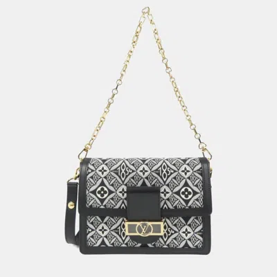 Pre-owned Louis Vuitton Gris Monogram Jacquard Dauphine Mm Since 1854 Shoulder Bag
