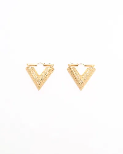 Pre-owned Louis Vuitton Guilloche Essential V Earrings In Gold