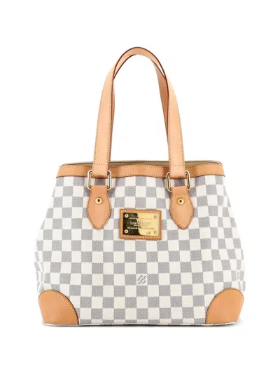 Pre-owned Louis Vuitton Hampstead Handbag Damier Pm Tote Bag In White