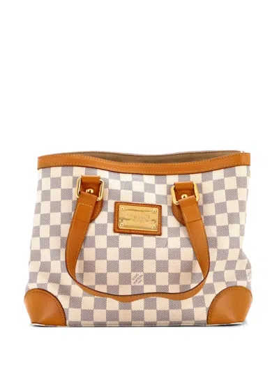 Pre-owned Louis Vuitton Hampstead Handbag Damier Pm Tote Bag In White