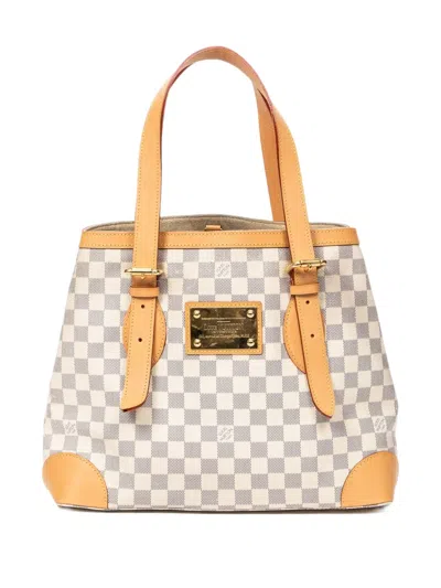 Pre-owned Louis Vuitton Hampstead Mm Tote Bag In White