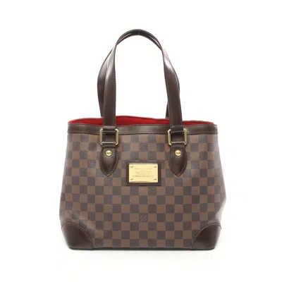 Pre-owned Louis Vuitton Hampstead Pm Damier Ebene Handbag Tote Bag Pvc Leather Brown