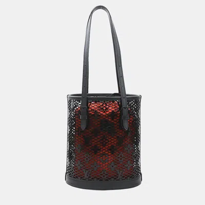 Pre-owned Louis Vuitton Handbag Monogram Lace Bucket Pm Patent Leather Black