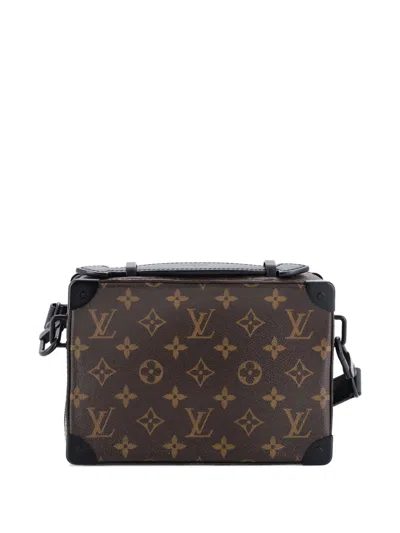 Pre-owned Louis Vuitton Handle Soft Trunk Bag Macassar Monogram Canvas Crossbody Bag In Black