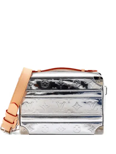 Pre-owned Louis Vuitton Handle Soft Trunk Bag Monogram Mirror Coated Canvas Satchel In Silver