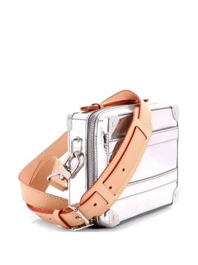 Pre-owned Louis Vuitton Handle Soft Trunk Bag Monogram Mirror Coated Canvas Satchel In Silver
