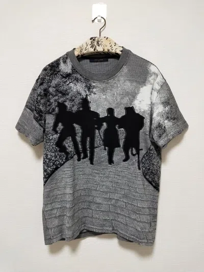 Pre-owned Louis Vuitton Harajuku Exclusive 'brick Road' Jacquard Tee In Gray