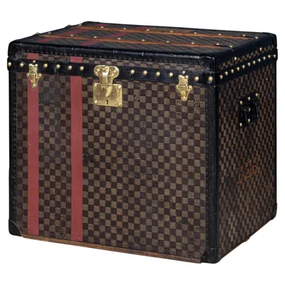 Pre-owned Louis Vuitton Hat Trunk, Damier Canvas & Black Leather, France, 1920